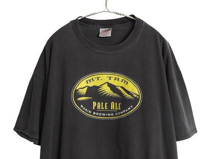 90s 企業 イラスト プリント 半袖 Tシャツ メンズ 2X / 当時物 オールド ビール 両面 グラフィック アート ヘビーウェイト 大きいサイズ 黒