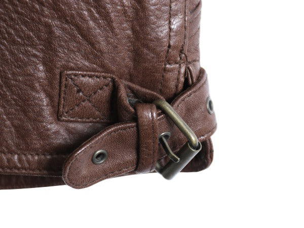 90s オービス 本革 レザー ベスト メンズ XL / オールド 旧タグ アウトドア ハンティング ライナー付き 重ね着 シンプル 大きいサイズ 茶