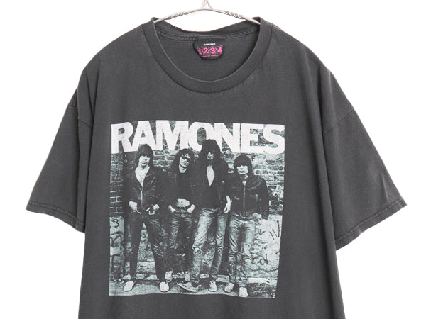 00s ラモーンズ フォト プリント Tシャツ メンズ L 程/ 古着 オールド イラスト グラフィック バンド パンク ロック 半袖Tシャツ 当時物 黒