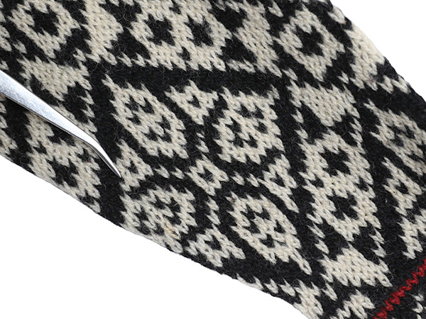 80s USA製 エルエルビーン ノルディック ニット カーディガン レディース M ヴィンテージ ウール セーター 前開き 羽織り バーズアイ 総柄