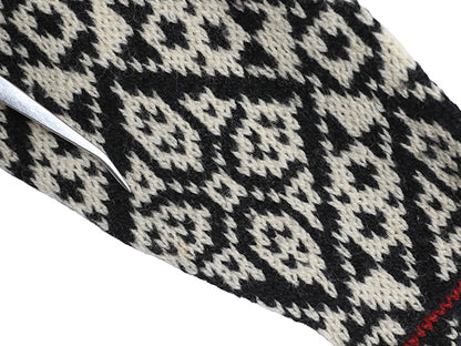 80s USA製 エルエルビーン ノルディック ニット カーディガン レディース M ヴィンテージ ウール セーター 前開き 羽織り バーズアイ 総柄