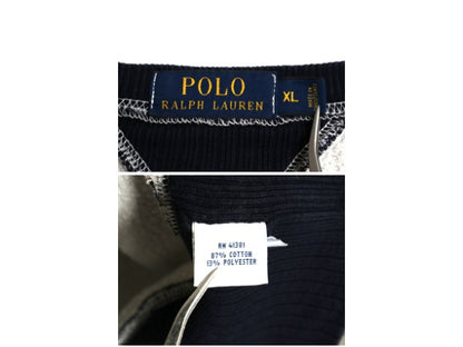  ポロ ラルフローレン ツートン 両V スウェット メンズ XL トレーナー クルーネック ヴィンテージ モデル 無地 針抜き 裏起毛 大きいサイズ
