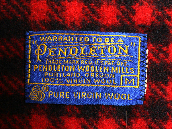 60s USA製 ペンドルトン ウール マッキーノ ジャケット メンズ M / ヴィンテージ ハンティング チェック シングル ボックス ツートン 赤 黒