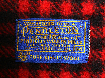 60s USA製 ペンドルトン ウール マッキーノ ジャケット メンズ M / ヴィンテージ ハンティング チェック シングル ボックス ツートン 赤 黒