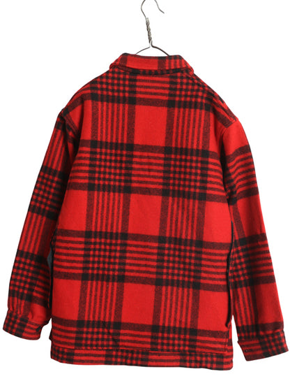 60s USA製 ペンドルトン ウール マッキーノ ジャケット メンズ M / ヴィンテージ ハンティング チェック シングル ボックス ツートン 赤 黒