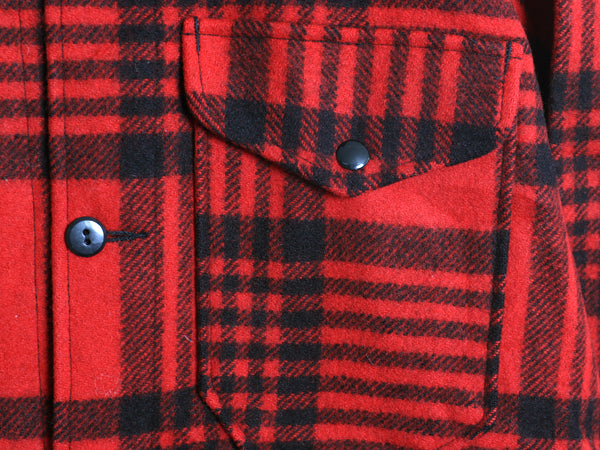 60s USA製 ペンドルトン ウール マッキーノ ジャケット メンズ M / ヴィンテージ ハンティング チェック シングル ボックス ツートン 赤 黒