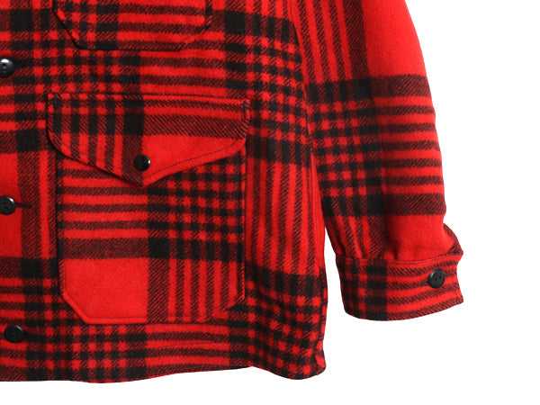 60s USA製 ペンドルトン ウール マッキーノ ジャケット メンズ M / ヴィンテージ ハンティング チェック シングル ボックス ツートン 赤 黒
