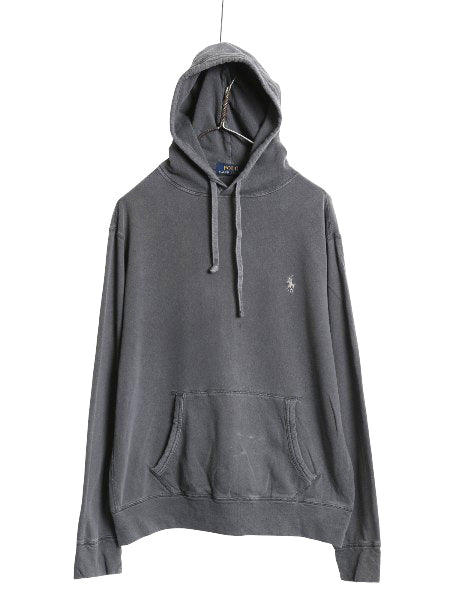 ポロ ラルフローレン スウェット フード パーカー メンズ M / トレーナー 長袖 Tシャツ ロンT 裏起毛なし ワンポイント ストレッチ 薄手 灰