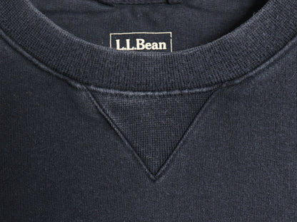エルエルビーン ロゴ 刺繍 スウェット メンズ L / 古着 アウトドア 前V トレーナー プルオーバー ヘビーウェイト コットン 裏起毛 ネイビー