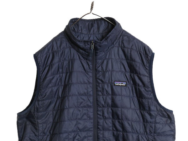 パタゴニア ナノ パフ ベスト メンズ XL 古着 22年製 中綿 ナイロン キルティング フルジップ 重ね着 前開き パッカブル 大きいサイズ 紺
