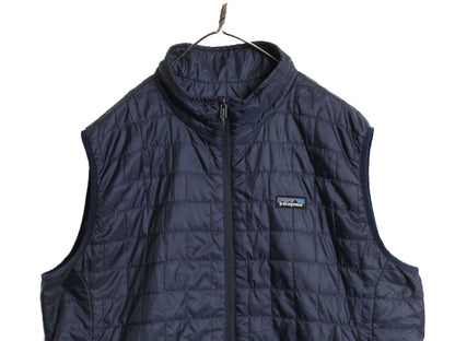 パタゴニア ナノ パフ ベスト メンズ XL 古着 22年製 中綿 ナイロン キルティング フルジップ 重ね着 前開き パッカブル 大きいサイズ 紺
