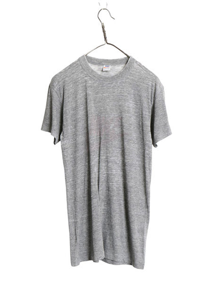 70s USA製 ナイキ スウッシュ プリント 半袖 Tシャツ メンズ M / ヴィンテージ オレンジタグ シングルステッチ カットソー バーンアウト 灰