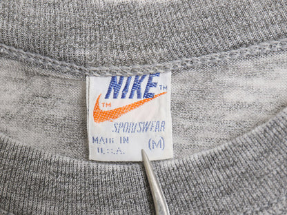 70s USA製 ナイキ スウッシュ プリント 半袖 Tシャツ メンズ M / ヴィンテージ オレンジタグ シングルステッチ カットソー バーンアウト 灰