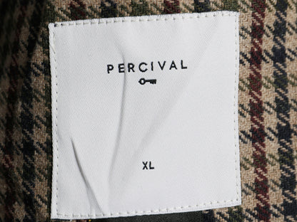 イギリス製 PERCIVAL ステンカラー ハーフ コート メンズ XL / 古着 ガンクラブ チェック ウール 混 ジャケット マルチカラー 大きいサイズ