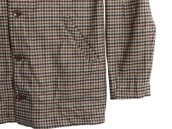 イギリス製 PERCIVAL ステンカラー ハーフ コート メンズ XL / 古着 ガンクラブ チェック ウール 混 ジャケット マルチカラー 大きいサイズ