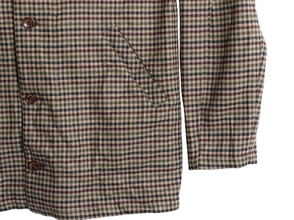 イギリス製 PERCIVAL ステンカラー ハーフ コート メンズ XL / 古着 ガンクラブ チェック ウール 混 ジャケット マルチカラー 大きいサイズ
