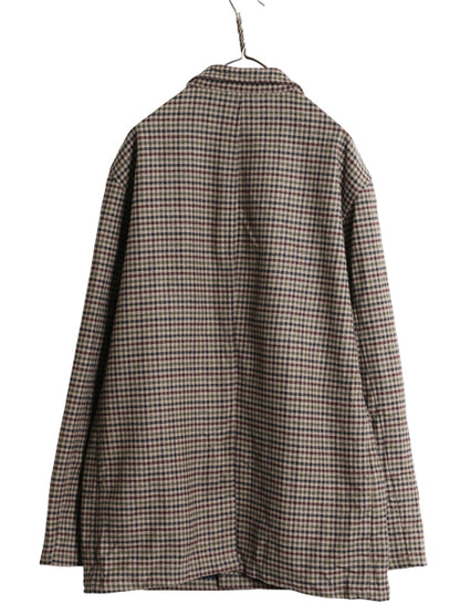 イギリス製 PERCIVAL ステンカラー ハーフ コート メンズ XL / 古着 ガンクラブ チェック ウール 混 ジャケット マルチカラー 大きいサイズ