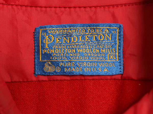 70s USA製 ペンドルトン 長袖 ウール シャツ メンズ XL / 古着 ヴィンテージ 長袖シャツ 無地 ポケット付き エルボーパッチ 大きいサイズ