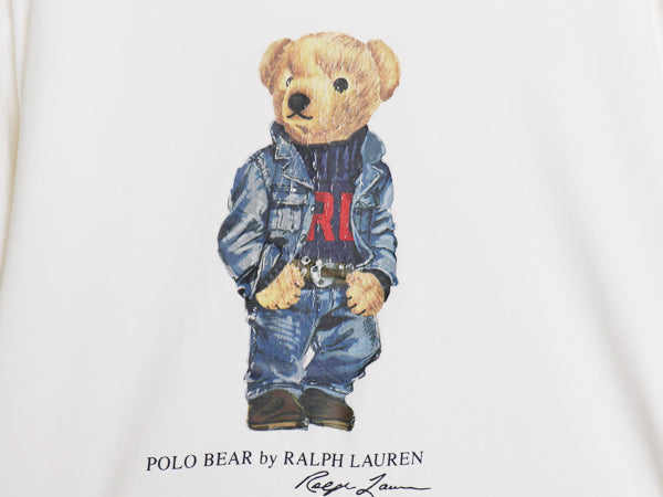 ポロベア ポロ ラルフローレン プリント 半袖 Tシャツ メンズ レディース L キャラクター コットン カットソー シングルステッチ ホワイト