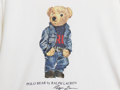 ポロベア ポロ ラルフローレン プリント 半袖 Tシャツ メンズ レディース L キャラクター コットン カットソー シングルステッチ ホワイト