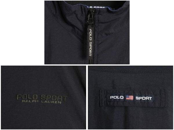90s ポロスポーツ ラルフローレン フルジップ ナイロン ジャケット メンズ L オールド ポロ ジャンパー ハイネック メッシュ ライナー 付き