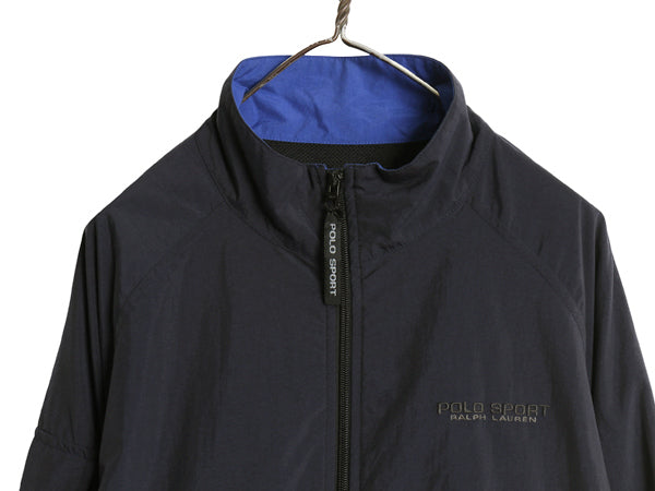 90s ポロスポーツ ラルフローレン フルジップ ナイロン ジャケット メンズ L オールド ポロ ジャンパー ハイネック メッシュ ライナー 付き