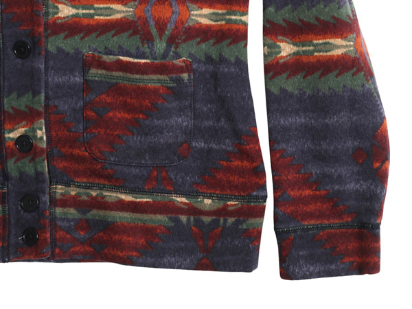 00s ラルフローレン ネイティブ柄 ショールカラー スウェット ジャケット レディース L オールド ポロ カーディガン 羽織り 前開き 裏起毛