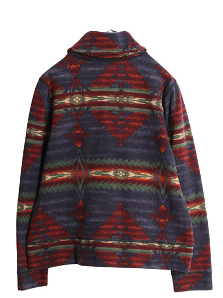 00s ラルフローレン ネイティブ柄 ショールカラー スウェット ジャケット レディース L オールド ポロ カーディガン 羽織り 前開き 裏起毛