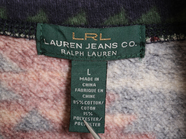 00s ラルフローレン ネイティブ柄 ショールカラー スウェット ジャケット レディース L オールド ポロ カーディガン 羽織り 前開き 裏起毛