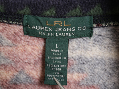 00s ラルフローレン ネイティブ柄 ショールカラー スウェット ジャケット レディース L オールド ポロ カーディガン 羽織り 前開き 裏起毛