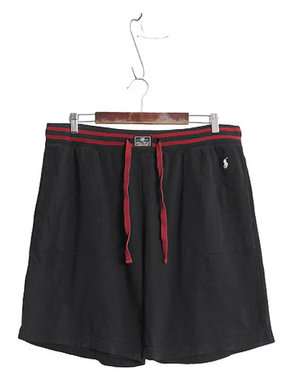 ポロ ラルフローレン スウェット ショートパンツ メンズ XL 古着 ショーツ トレーナー 短パン 裏起毛 ポケット付き 大きいサイズ ブラック