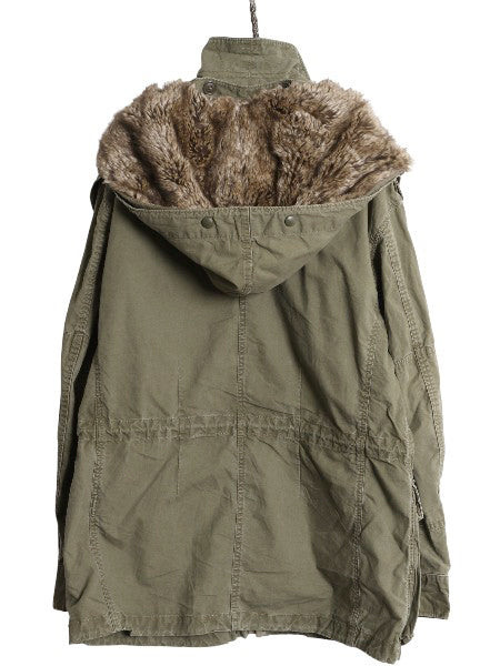 ポロ ラルフローレン ミリタリー ジャケット メンズ M / カナダ軍 フィールド タイプ 脱着 ボア パイル フリース ライナー パーカー カーキ