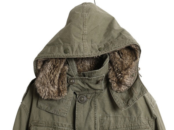 ポロ ラルフローレン ミリタリー ジャケット メンズ M / カナダ軍 フィールド タイプ 脱着 ボア パイル フリース ライナー パーカー カーキ