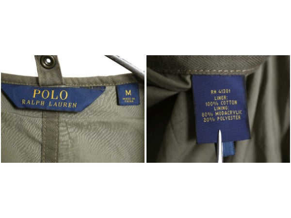 ポロ ラルフローレン ミリタリー ジャケット メンズ M / カナダ軍 フィールド タイプ 脱着 ボア パイル フリース ライナー パーカー カーキ