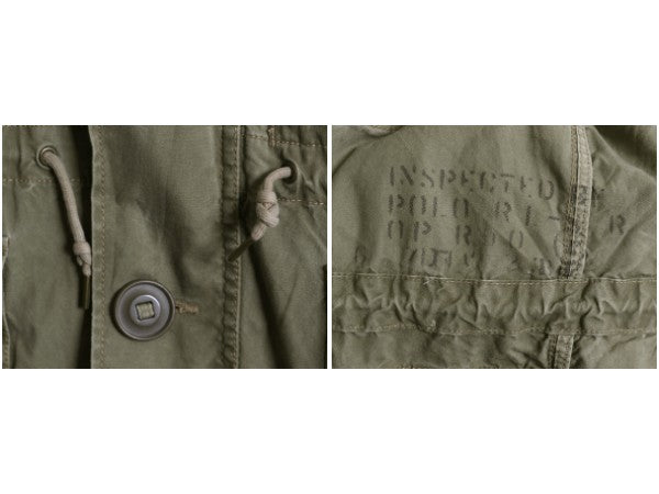 ポロ ラルフローレン ミリタリー ジャケット メンズ M / カナダ軍 フィールド タイプ 脱着 ボア パイル フリース ライナー パーカー カーキ