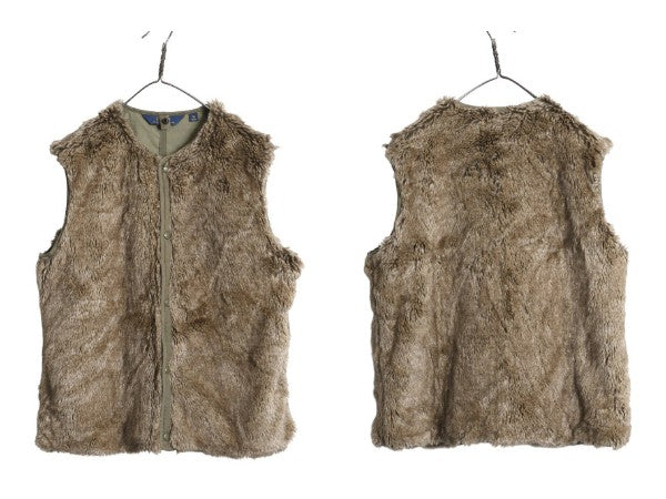 ポロ ラルフローレン ミリタリー ジャケット メンズ M / カナダ軍 フィールド タイプ 脱着 ボア パイル フリース ライナー パーカー カーキ