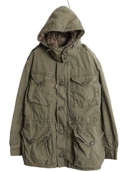 ポロ ラルフローレン ミリタリー ジャケット メンズ M / カナダ軍 フィールド タイプ 脱着 ボア パイル フリース ライナー パーカー カーキ
