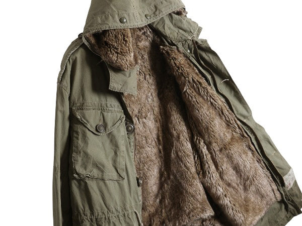 ポロ ラルフローレン ミリタリー ジャケット メンズ M / カナダ軍 フィールド タイプ 脱着 ボア パイル フリース ライナー パーカー カーキ