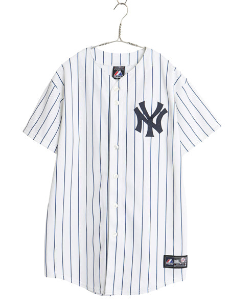 ヤンキース ベースボール シャツ キッズ XL メンズ S 程/ MLB オフィシャル マジェスティック 大リーグ ユニフォーム ジャージ 重ね着 野球