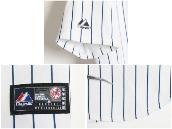 ヤンキース ベースボール シャツ キッズ XL メンズ S 程/ MLB オフィシャル マジェスティック 大リーグ ユニフォーム ジャージ 重ね着 野球