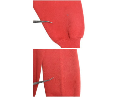 90s USA製 ラッセル 2段 カレッジ プリント スウェット メンズ レディース XL / オールド アイオワ トレーナー 前V 裏起毛 大きいサイズ 赤