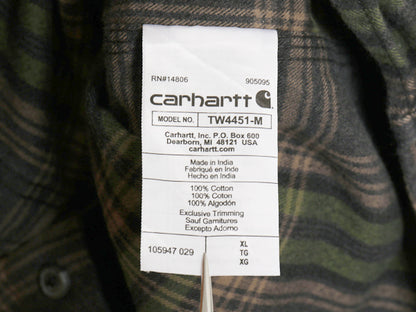 US企画 カーハート 長袖 ヘビー フランネル シャツ メンズ XL チェック LOOSE FIT ネルシャツ ワーク コットン 大きいサイズ マルチカラー