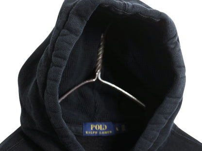 ポロ ラルフローレン フルジップ スウェット フード パーカー メンズ L トレーナー 裏起毛 ヘビーウェイト ワンポイント ブラック シンプル