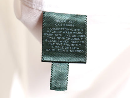 ローレン ラルフローレン スキッパー 長袖 シャツ レディース L / ポロ コットン ノーアイロン ブラウス ポニー無し 無地 Yシャツ ホワイト