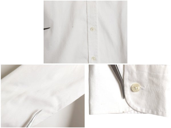 ローレン ラルフローレン スキッパー 長袖 シャツ レディース L / ポロ コットン ノーアイロン ブラウス ポニー無し 無地 Yシャツ ホワイト