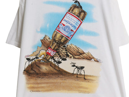 90s USA製 ★ バドワイザー アリ イラスト プリント Tシャツ メンズ XL オールド ビール 当時物 企業物 グラフィック シングルステッチ 白
