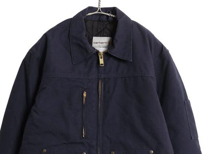 US企画 カーハート フルジップ キャンバス ジャケット メンズ S / ワーク 中綿 キルティング ナイロン ライナーブルゾン ジャンパー ダック
