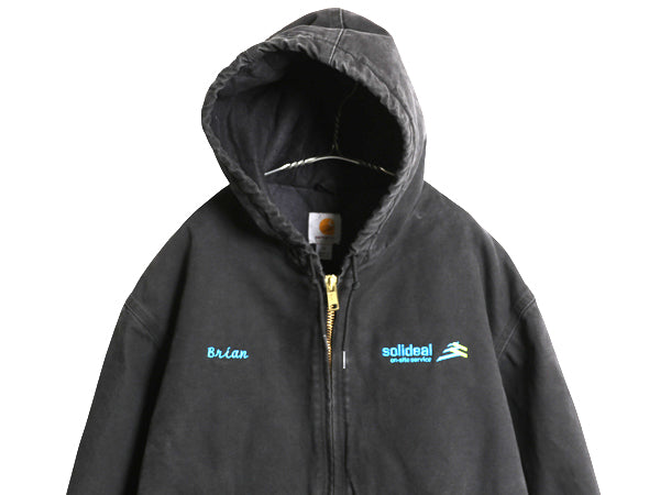  US企画 カーハート アクティブ ジャケット メンズ XL ワーク ダック パーカー 中綿 キルティング ライナー ブルゾン 大きいサイズ 黒 企業