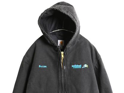  US企画 カーハート アクティブ ジャケット メンズ XL ワーク ダック パーカー 中綿 キルティング ライナー ブルゾン 大きいサイズ 黒 企業