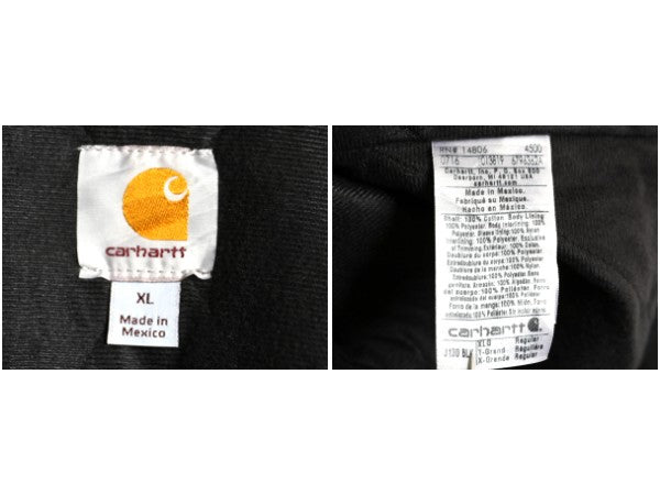  US企画 カーハート アクティブ ジャケット メンズ XL ワーク ダック パーカー 中綿 キルティング ライナー ブルゾン 大きいサイズ 黒 企業